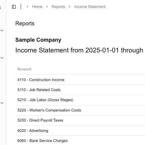 income statement report