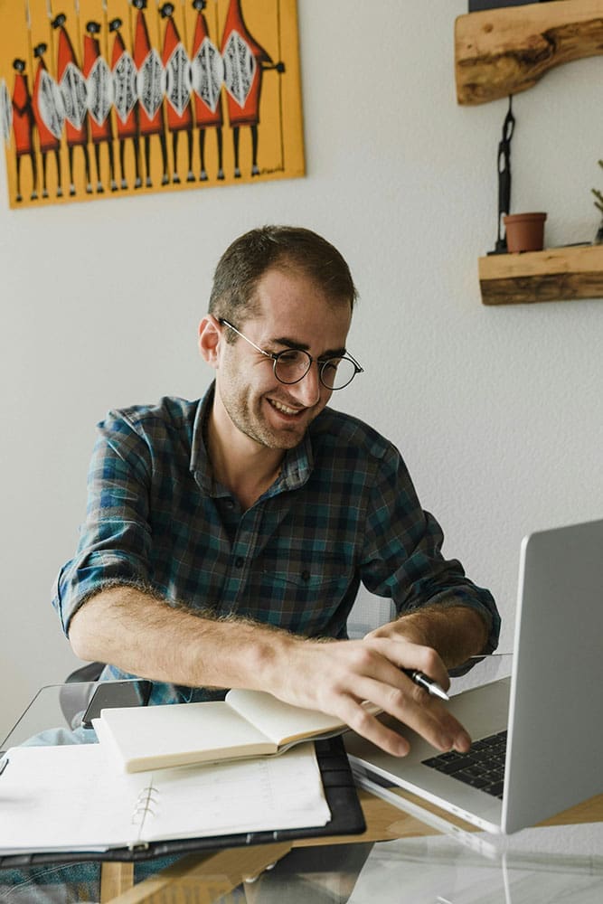accountant on computer